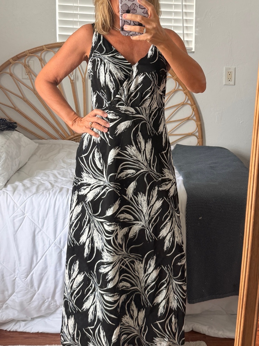 Black & White Floral Summer Maxi Dress
